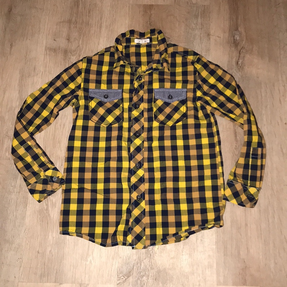 Boys Fab Kids Button Down Plaid Shirt Size 6/7 M